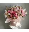 Цветочная коробка «Орхидеи и розы»
