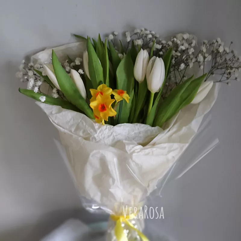 Букет с тюльпанами «Букет Белый тюльпан»