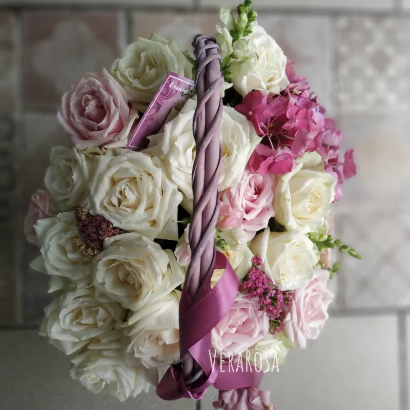 Цветы в корзине «Пурпурный флёр» 2