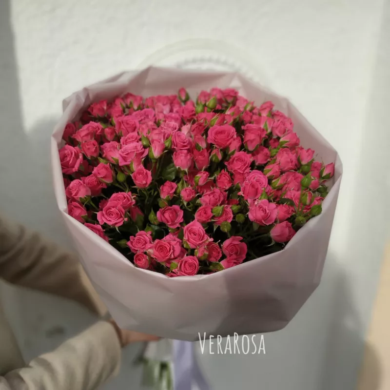 Монобукет из 31 розы «Фуксия» 1